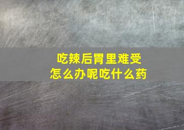 吃辣后胃里难受怎么办呢吃什么药