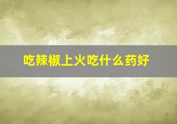 吃辣椒上火吃什么药好