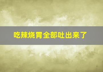 吃辣烧胃全部吐出来了