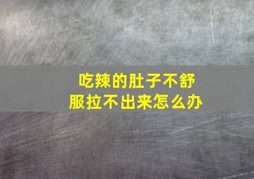 吃辣的肚子不舒服拉不出来怎么办