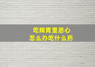 吃辣胃里恶心怎么办吃什么药