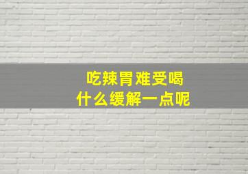 吃辣胃难受喝什么缓解一点呢