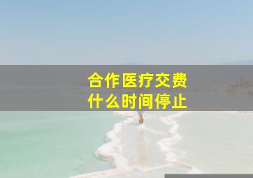 合作医疗交费什么时间停止