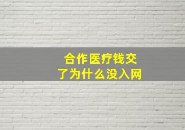 合作医疗钱交了为什么没入网