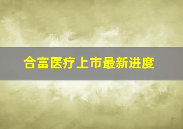 合富医疗上市最新进度