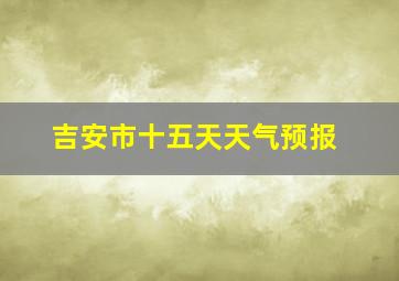 吉安市十五天天气预报