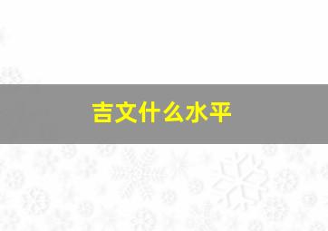 吉文什么水平