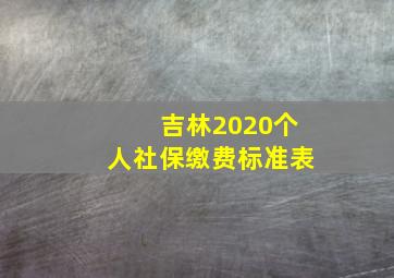 吉林2020个人社保缴费标准表