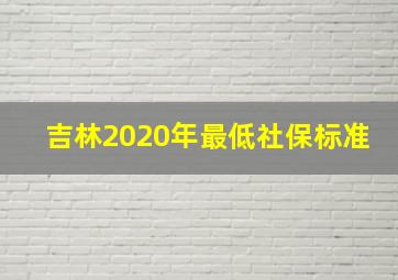 吉林2020年最低社保标准