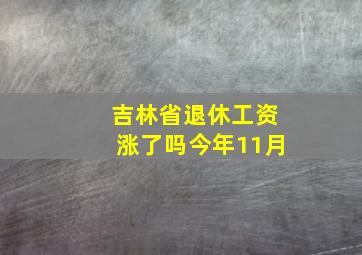 吉林省退休工资涨了吗今年11月