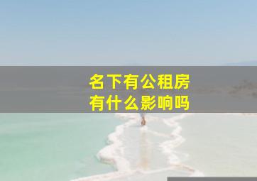 名下有公租房有什么影响吗