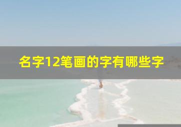 名字12笔画的字有哪些字