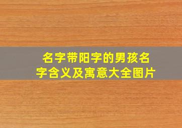 名字带阳字的男孩名字含义及寓意大全图片