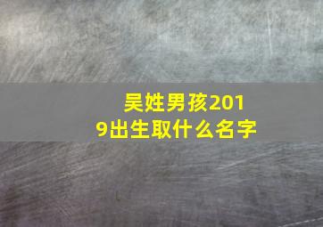 吴姓男孩2019出生取什么名字