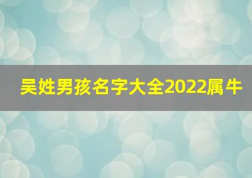 吴姓男孩名字大全2022属牛