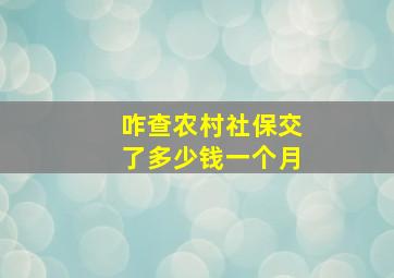 咋查农村社保交了多少钱一个月