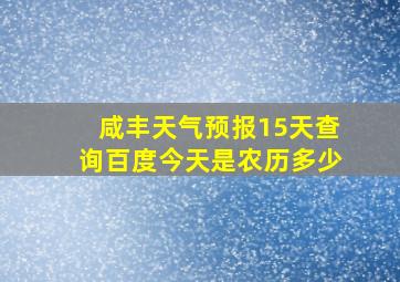 咸丰天气预报15天查询百度今天是农历多少