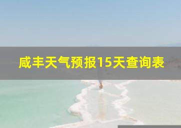 咸丰天气预报15天查询表