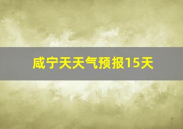 咸宁天天气预报15天