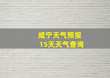 咸宁天气预报15天天气查询