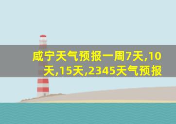 咸宁天气预报一周7天,10天,15天,2345天气预报