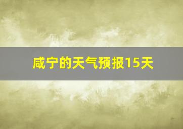 咸宁的天气预报15天