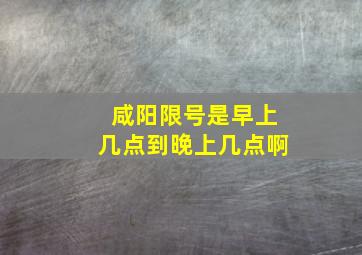 咸阳限号是早上几点到晚上几点啊