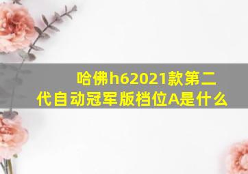 哈佛h62021款第二代自动冠军版档位A是什么