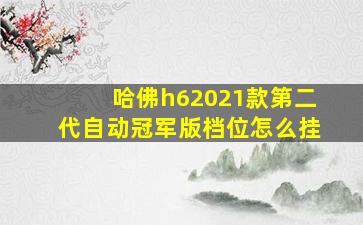 哈佛h62021款第二代自动冠军版档位怎么挂