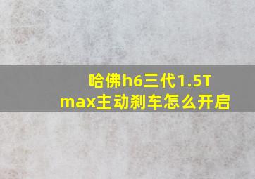 哈佛h6三代1.5Tmax主动刹车怎么开启