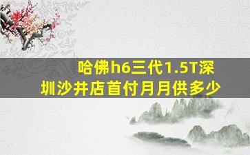 哈佛h6三代1.5T深圳沙井店首付月月供多少