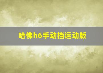 哈佛h6手动挡运动版