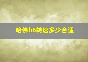 哈佛h6转速多少合适