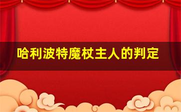 哈利波特魔杖主人的判定