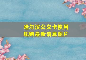 哈尔滨公交卡使用规则最新消息图片