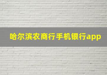 哈尔滨农商行手机银行app