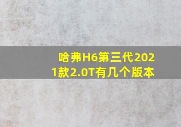 哈弗H6第三代2021款2.0T有几个版本