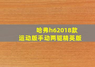 哈弗h62018款运动版手动两驱精英版