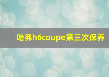 哈弗h6coupe第三次保养