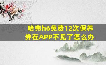 哈弗h6免费12次保养券在APP不见了怎么办