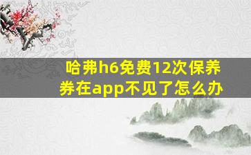 哈弗h6免费12次保养券在app不见了怎么办