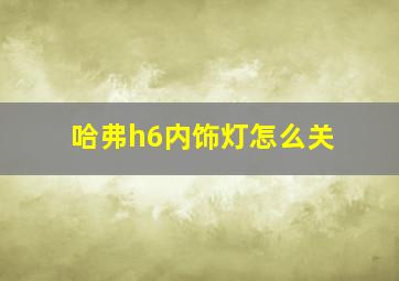 哈弗h6内饰灯怎么关