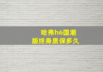 哈弗h6国潮版终身质保多久