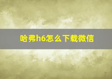 哈弗h6怎么下载微信