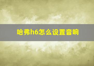 哈弗h6怎么设置音响