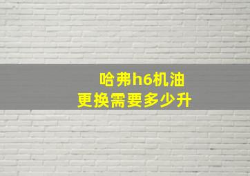 哈弗h6机油更换需要多少升