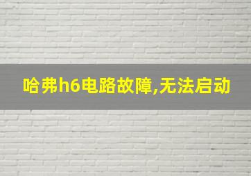 哈弗h6电路故障,无法启动