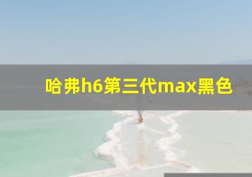 哈弗h6第三代max黑色