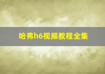 哈弗h6视频教程全集