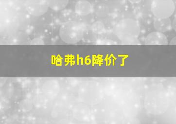 哈弗h6降价了